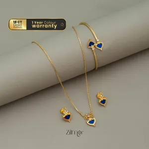 Simple Palakka Necklace Set with Matching Bangle