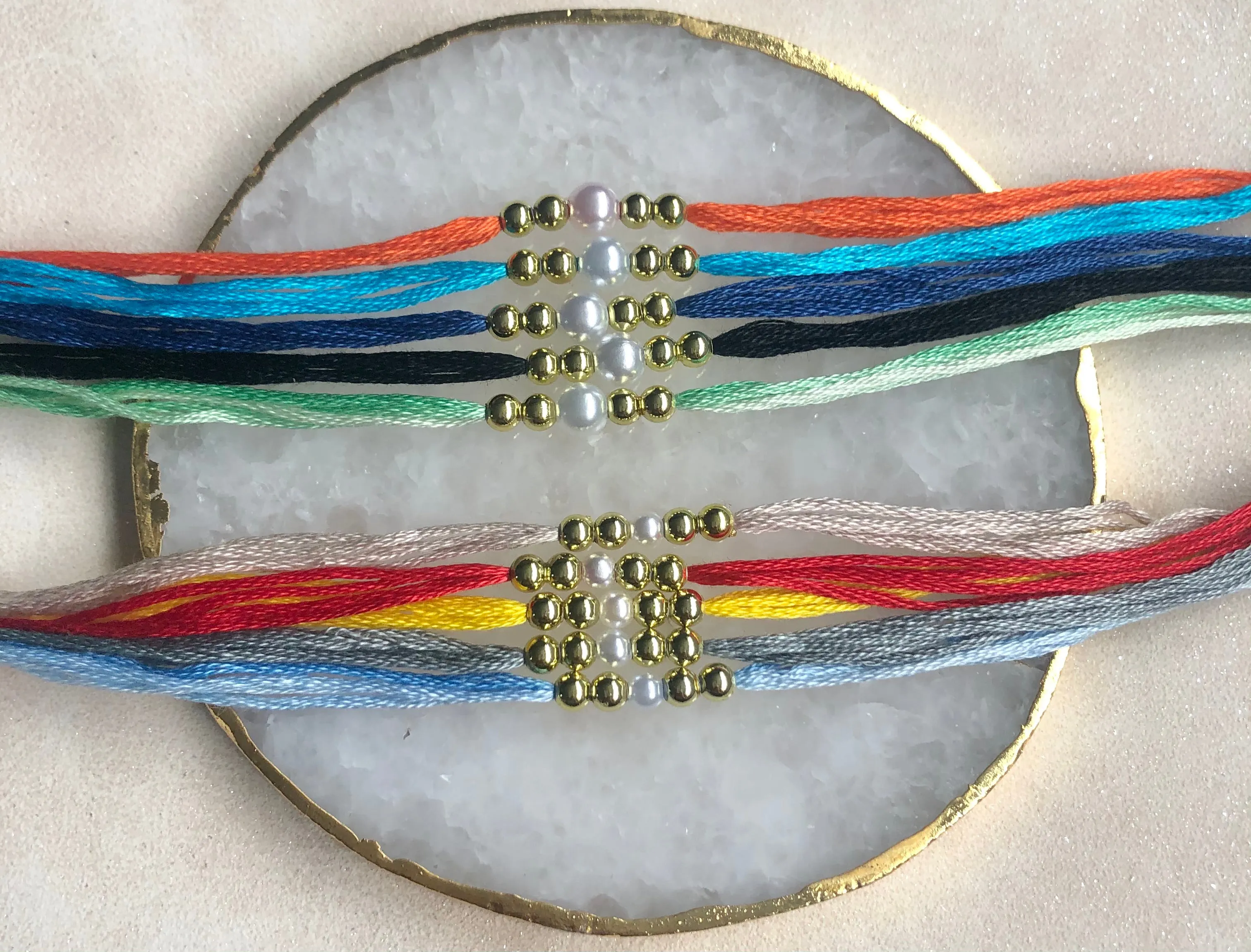 Simple Pearl Rakhi / Rakhri