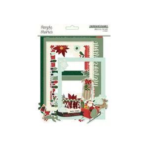 Simple Stories Chipboard Frames Jingle All The Way 6pk*