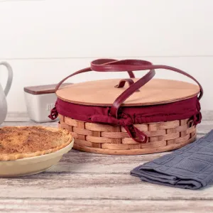 Single Pie Carrier | Amish Woven Wooden Pie Basket w/Lid