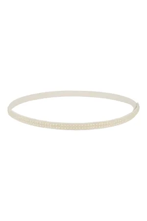 SKINNY CRYSTAL BELT IVORY