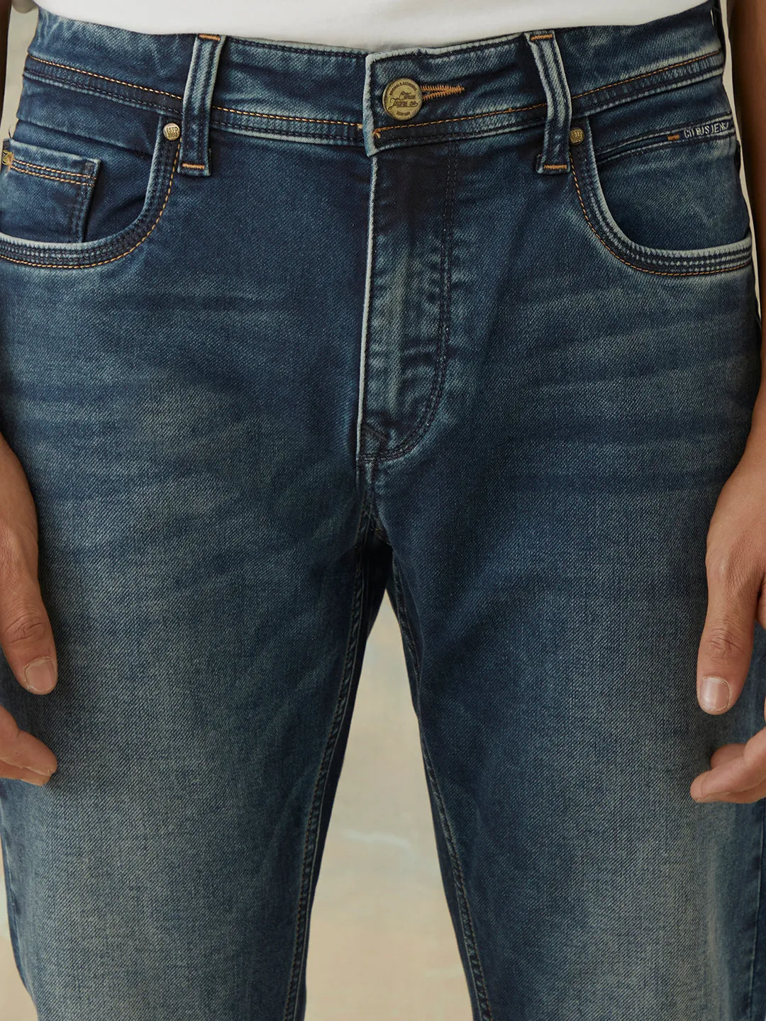 Skinny Fit Navy Plain Jeans