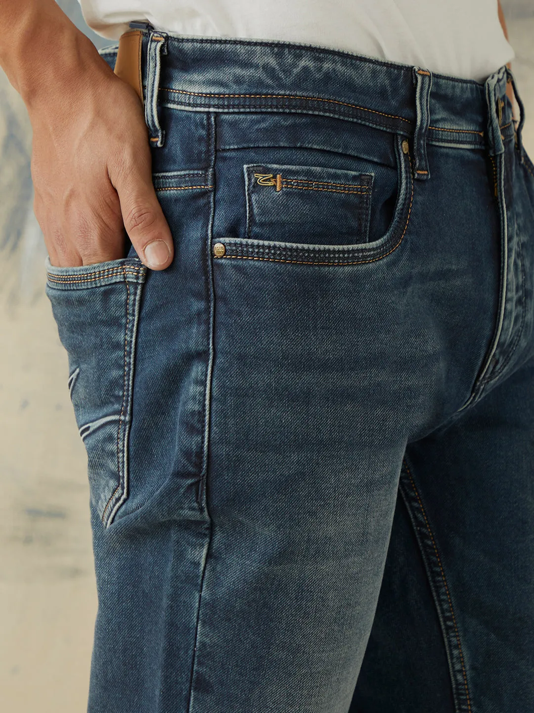 Skinny Fit Navy Plain Jeans
