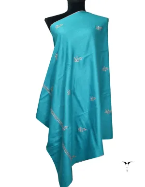 Sky Blue Embroidery Pashmina Shawl 7380