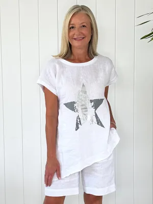Skyla Star Top - White