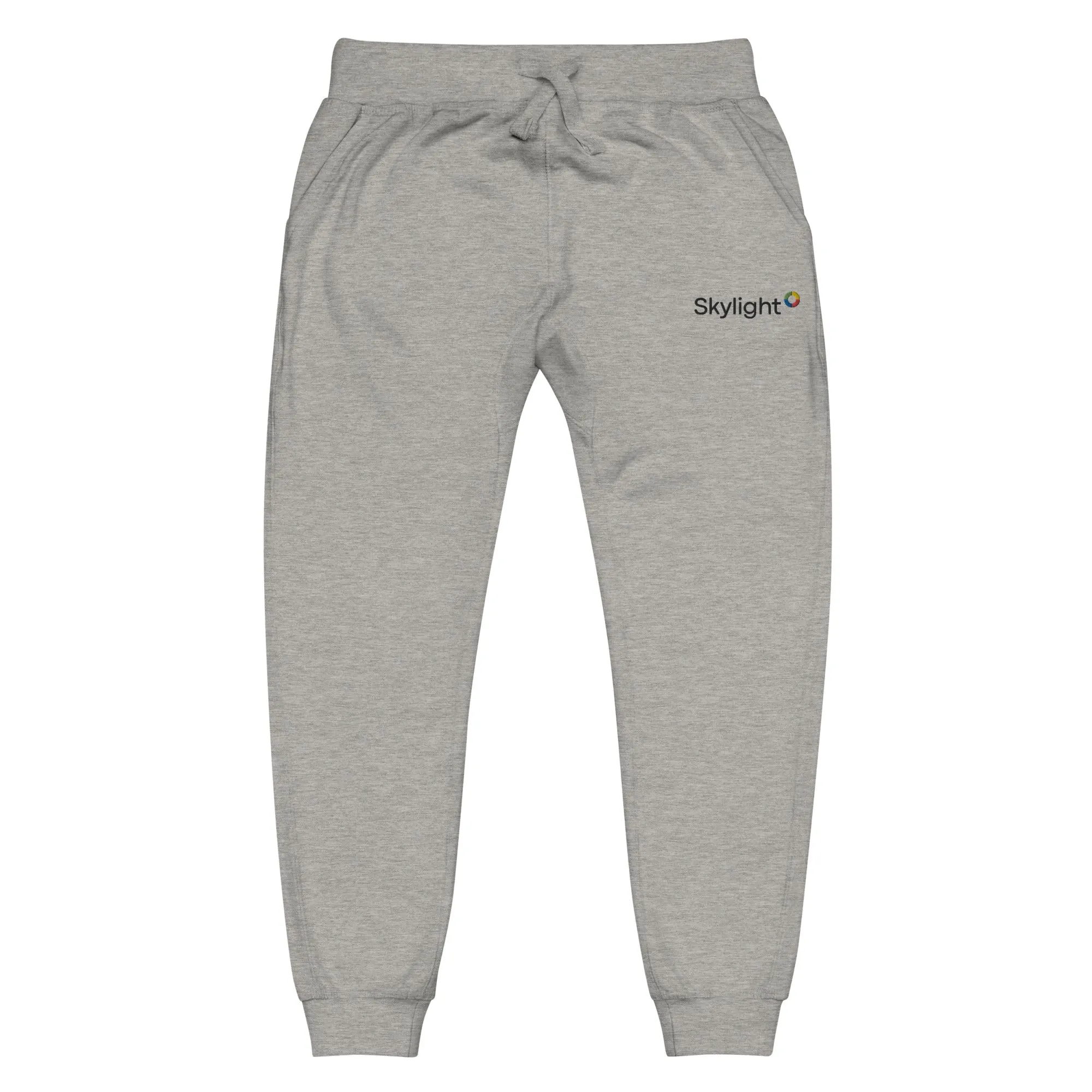 Skylight unisex fleece sweatpants - Black embroidery