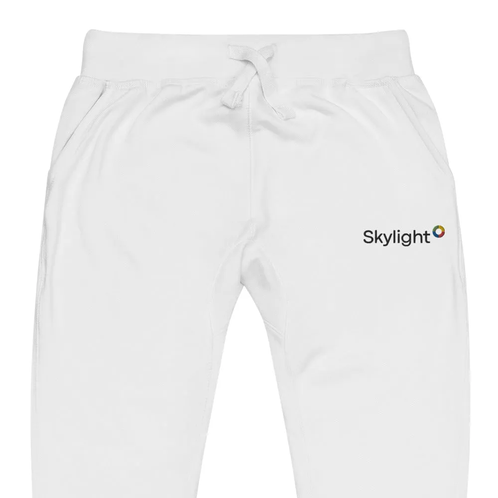 Skylight unisex fleece sweatpants - Black embroidery