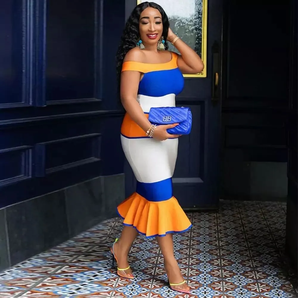 Slash Off Shoulder Bandage Dress