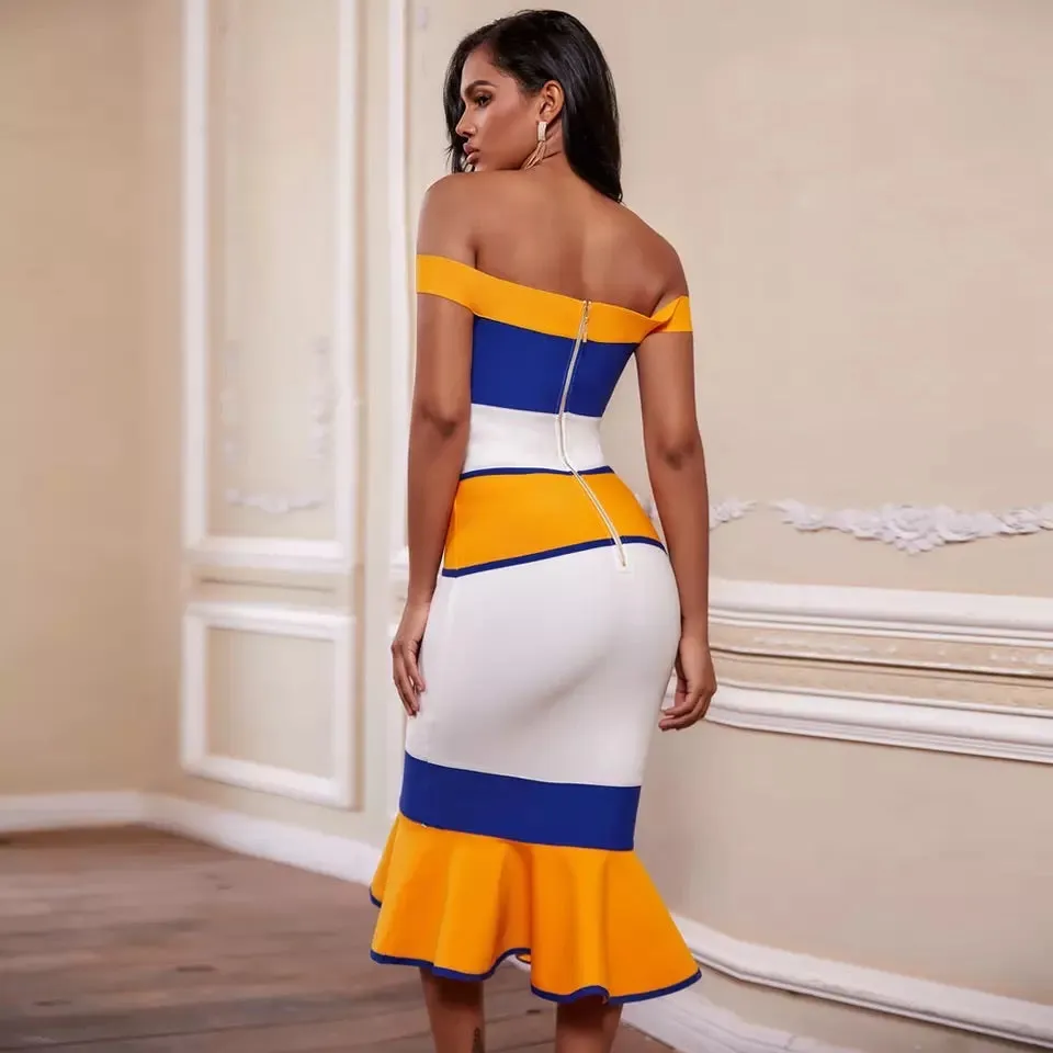 Slash Off Shoulder Bandage Dress