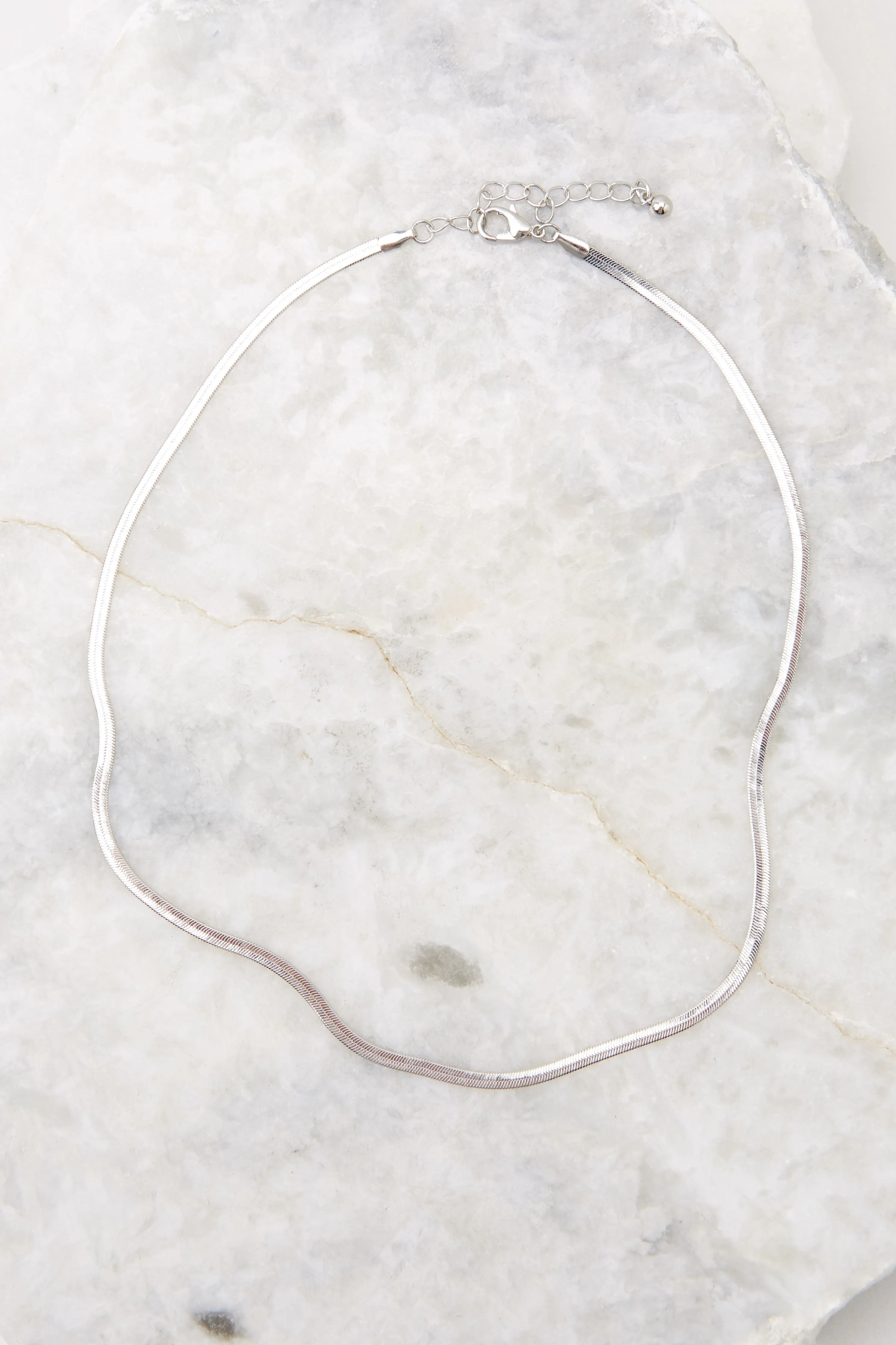 Sleek Edge Silver Necklace
