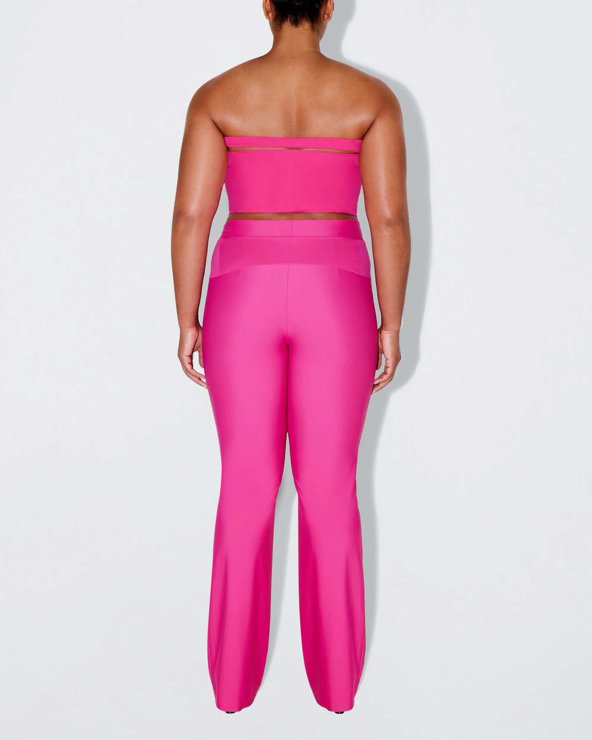 Sleek Stretch Cutout Foldover Pant | Fuchsia