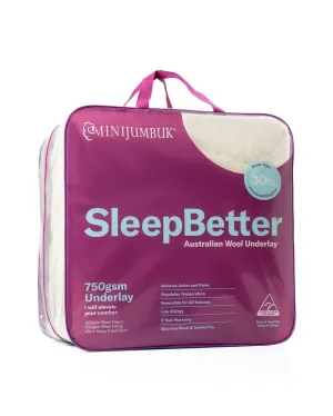 SleepBetter 750gsm Australian Wool Underlay