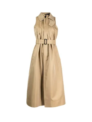 Sleeveless Belted Midi Dress