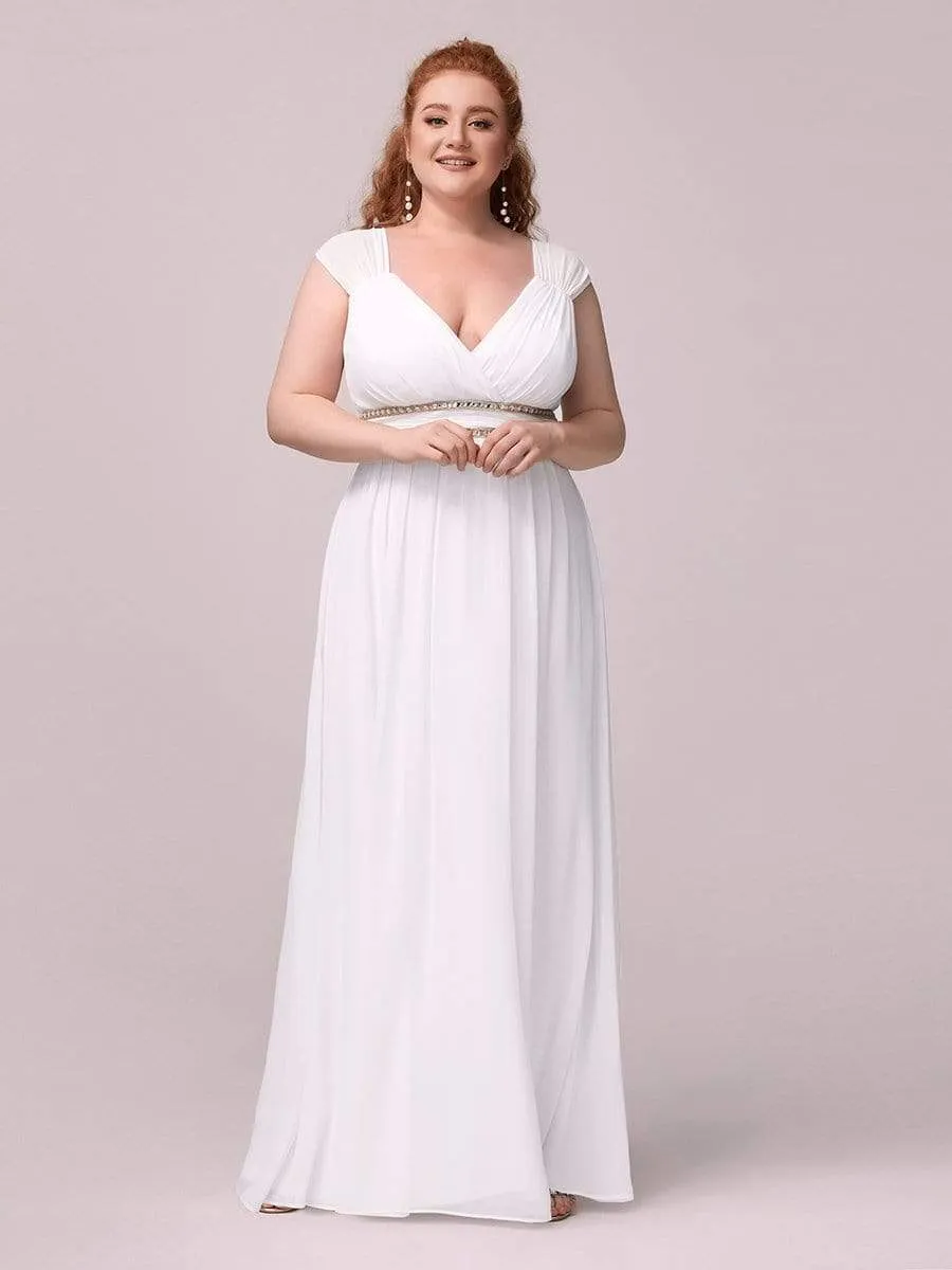 Sleeveless Grecian Style Casual Wedding Dress