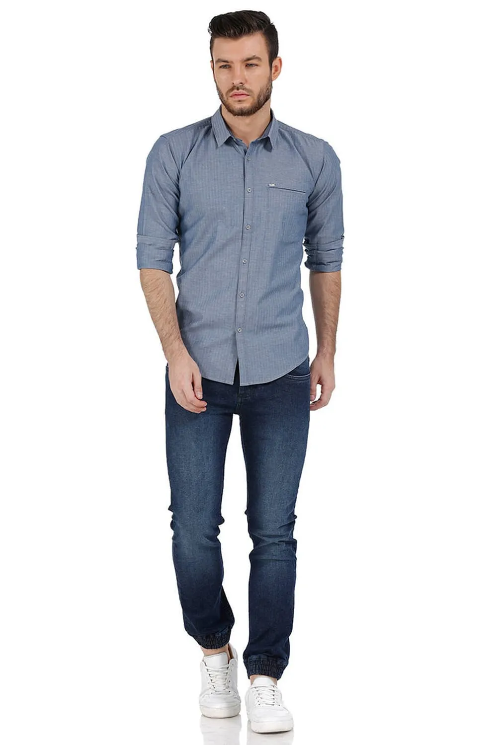 Slim Fit Herringbone Shirt