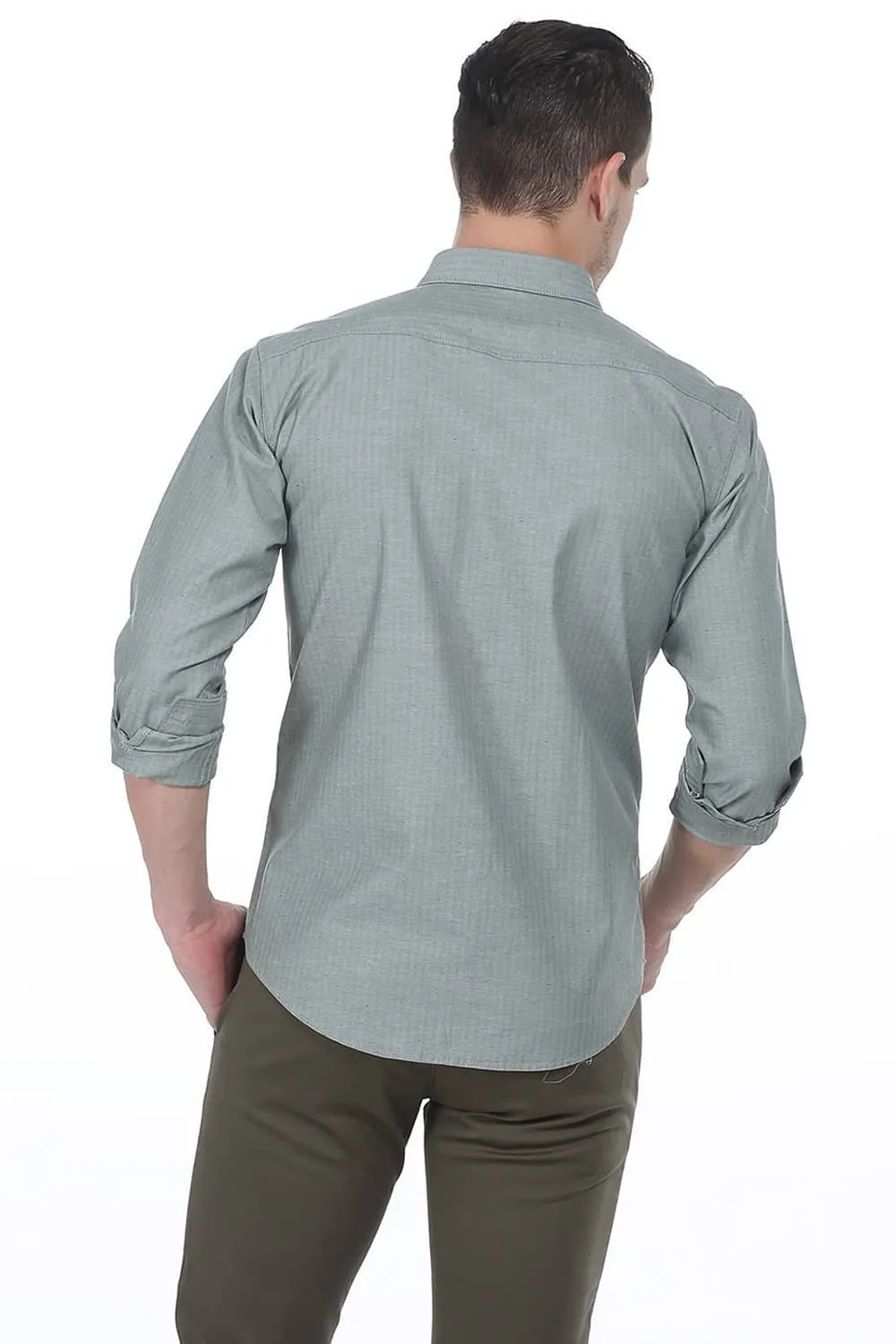 Slim Fit Herringbone Shirt