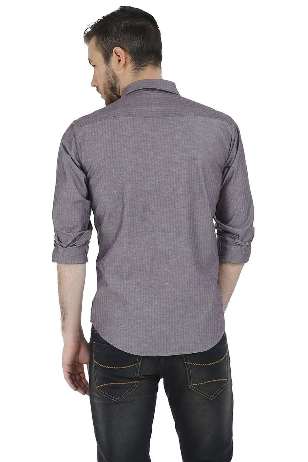 Slim Fit Herringbone Shirt