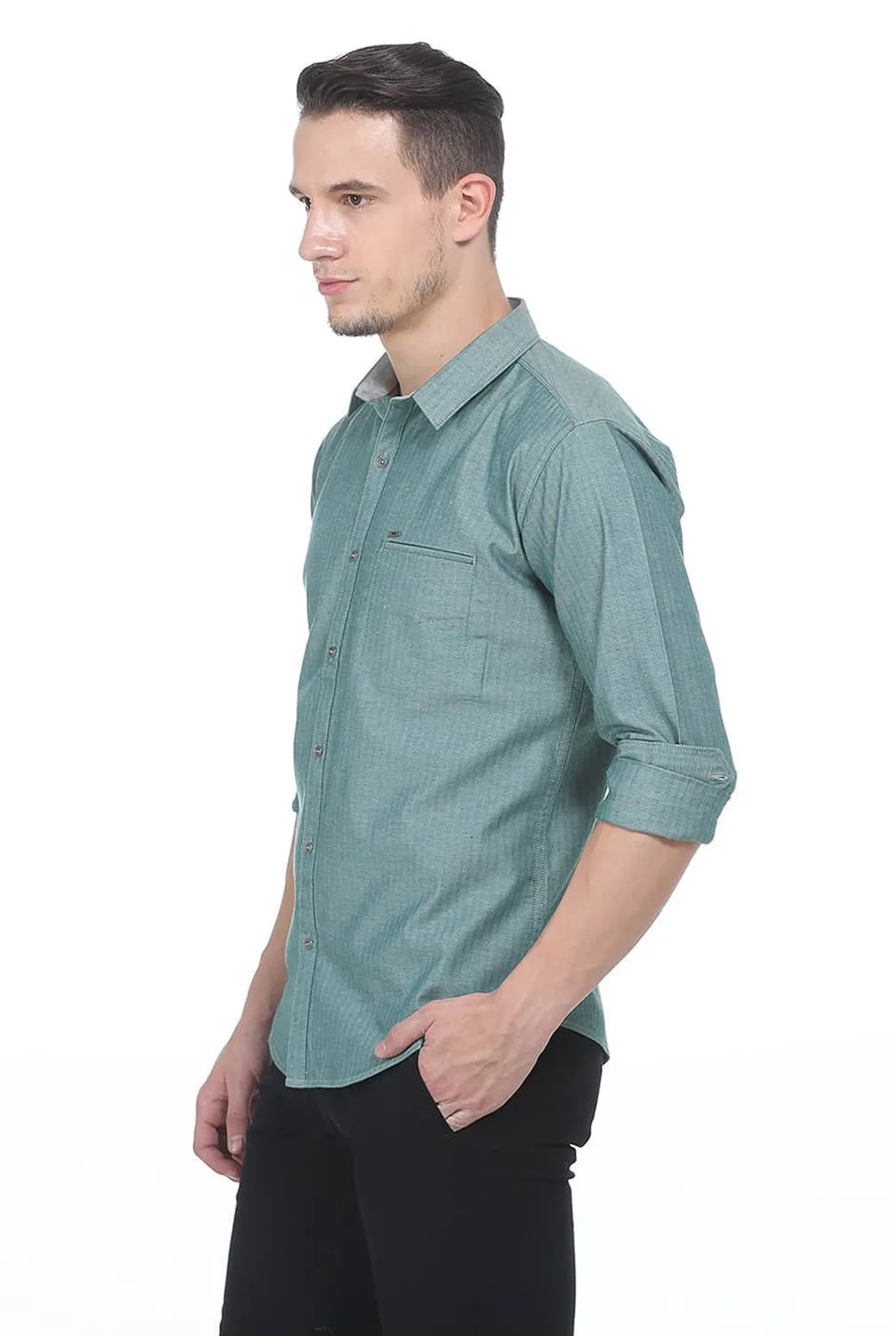 Slim Fit Herringbone Shirt