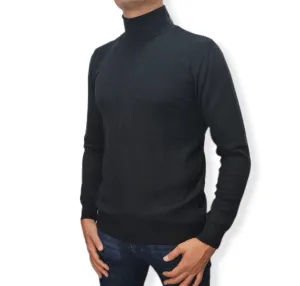 [Slim Fit] Men High Collar (Turtleneck) Pullover Massimo (circle shapes) - Black