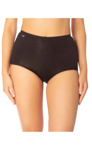Sloggi 100% Cotton Underwear Maxi Brief in Black- TWO PACK