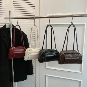 Small Shoulder Bags Double Zipper Women Leather Handbags Outer Zip Pocket