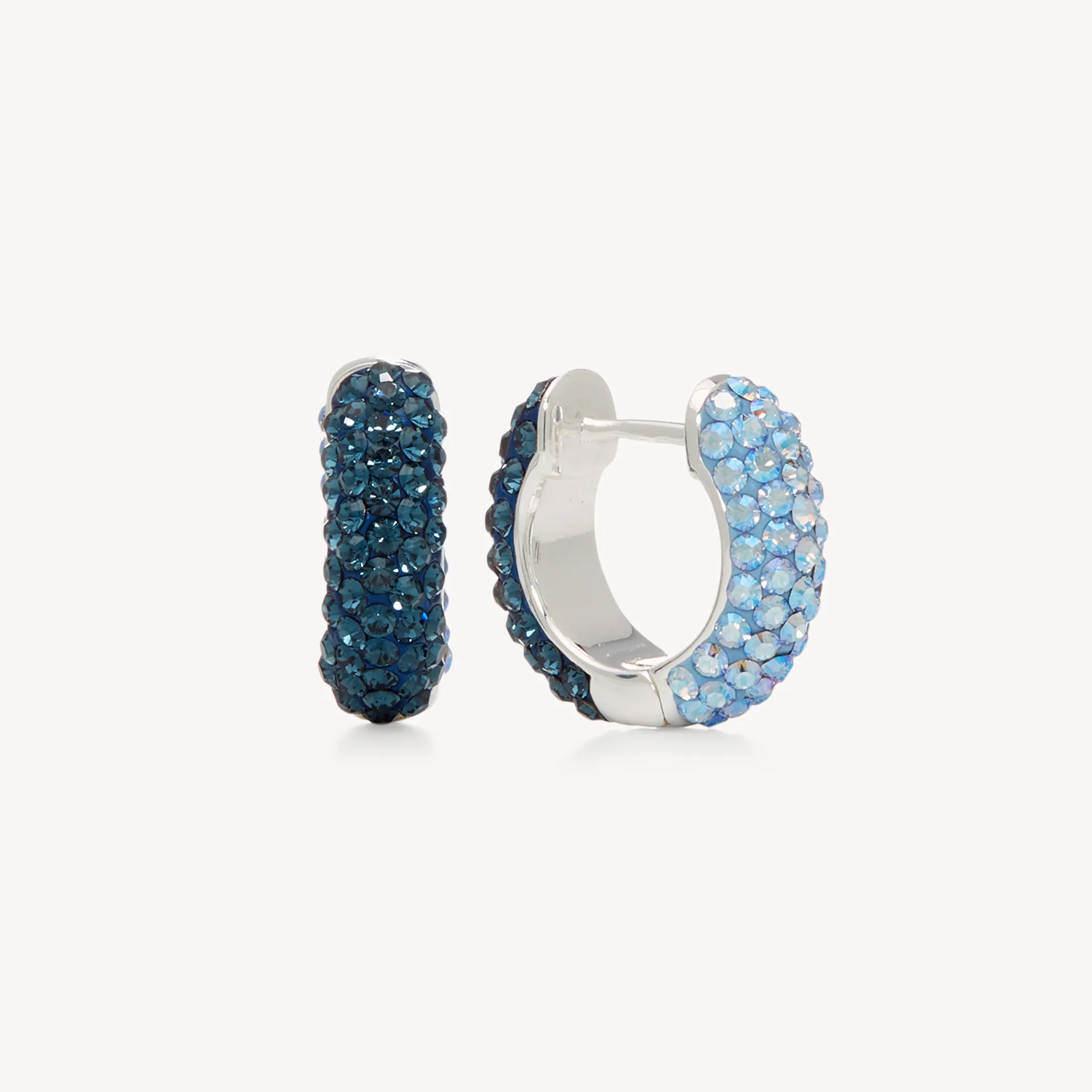 Small Two-Tone Reversible Sparkle Hoop Earrings