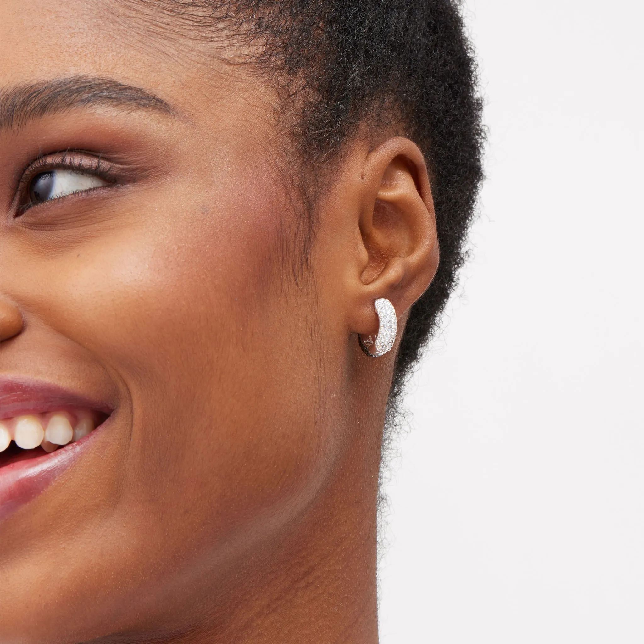 Small Two-Tone Reversible Sparkle Hoop Earrings