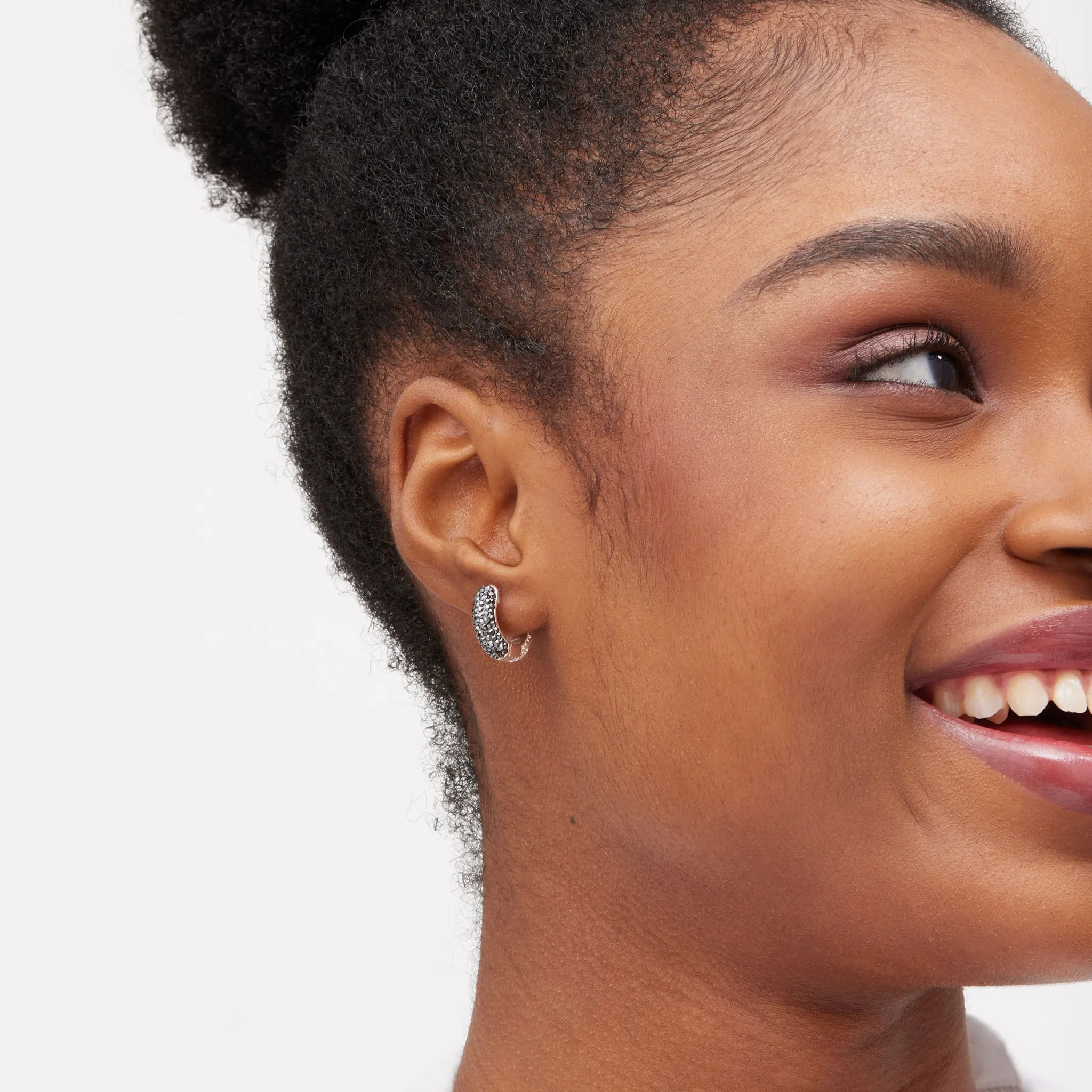 Small Two-Tone Reversible Sparkle Hoop Earrings