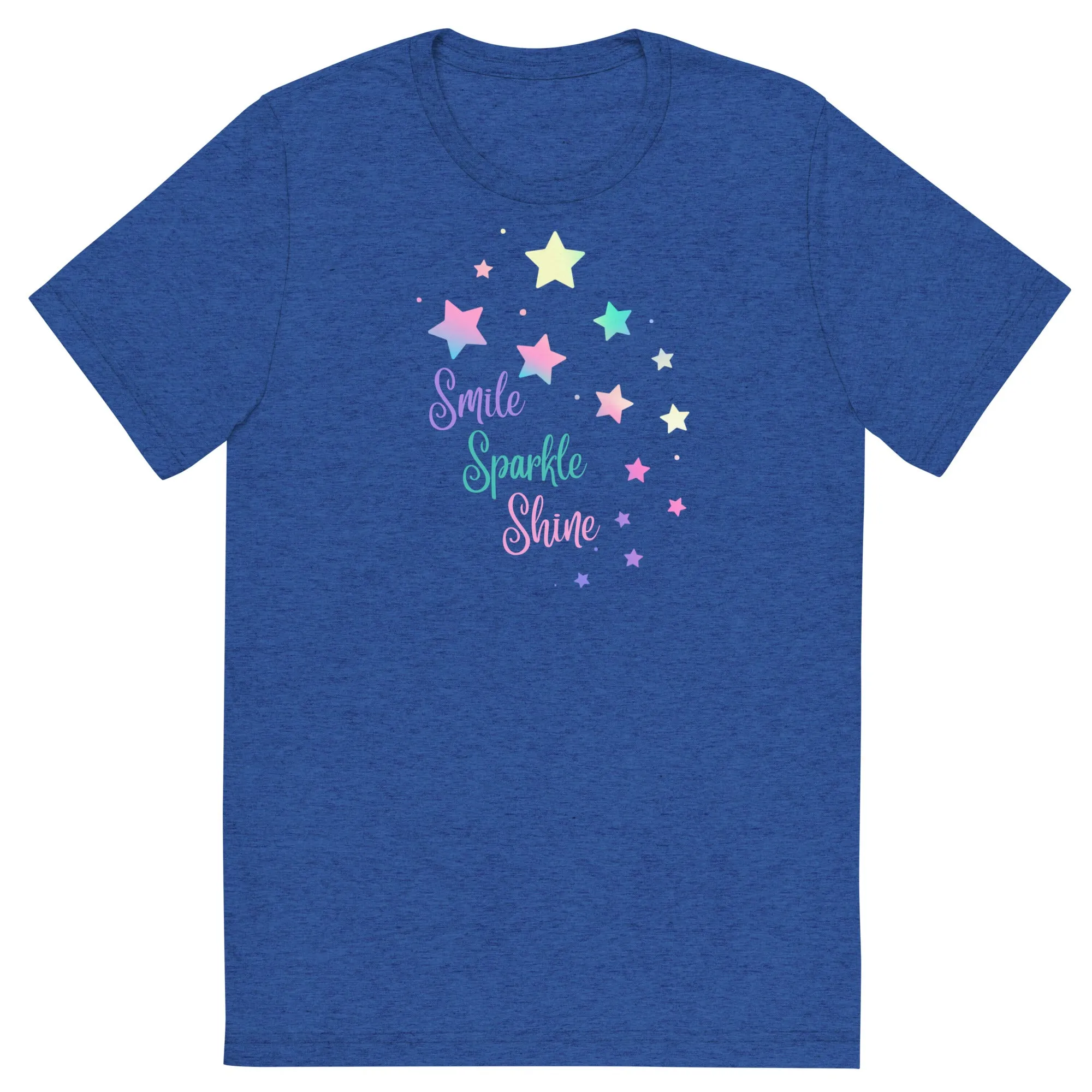 Smile Sparkle Shine Stars - Short sleeve t-shirt, comfy, soft, fitted look