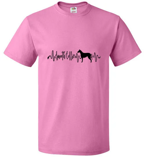 Smooth Collie Heartbeat Unisex Short Sleeve Shirt Black