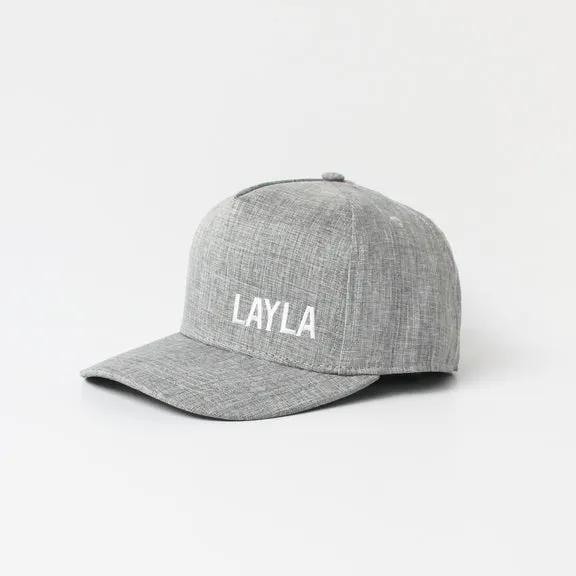 Snapback Hat - PERSONALISED NAME (Kids-Adults) Grey