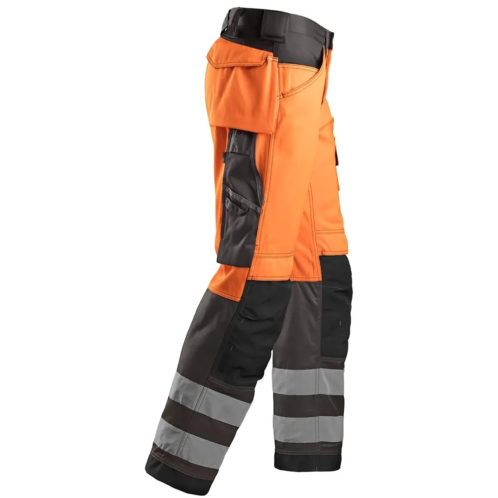 Snickers&#x20;3333&#x20;Work&#x20;Trousers&#x20;High-Vis&#x20;Class&#x20;2&#x20;-&#x20;Orange&#x2F;Black