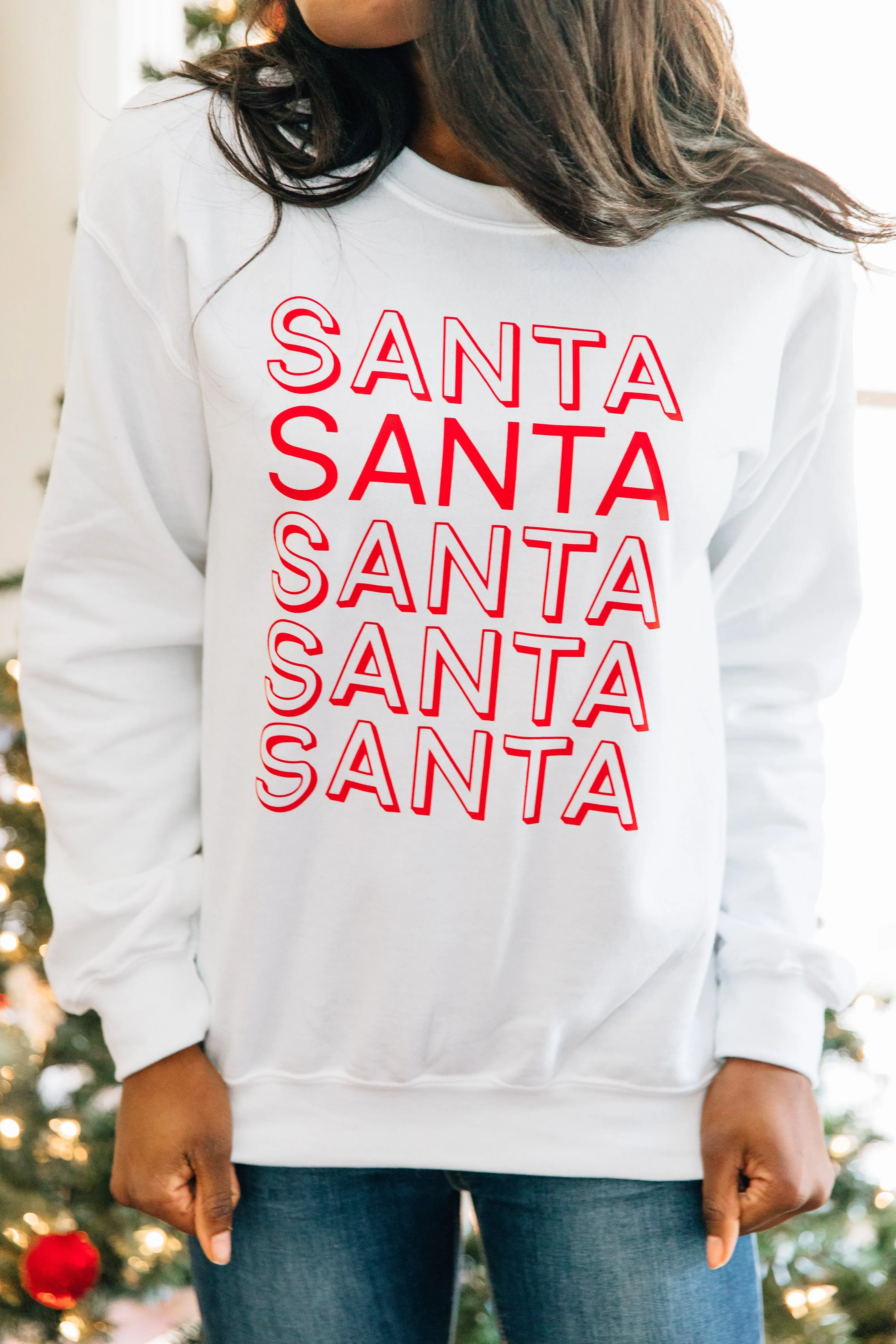 So Much Santa White Graphic Sweatshirt