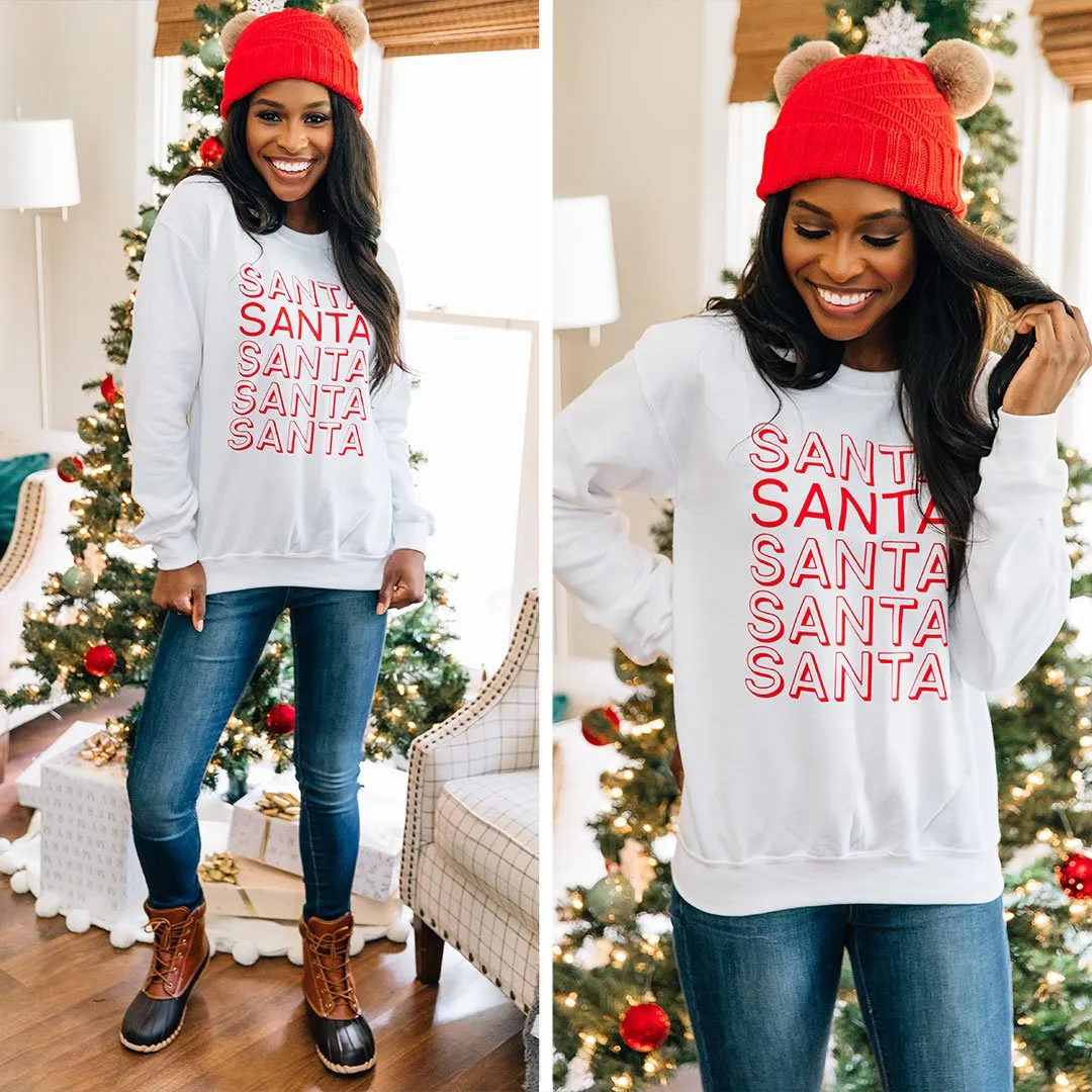So Much Santa White Graphic Sweatshirt