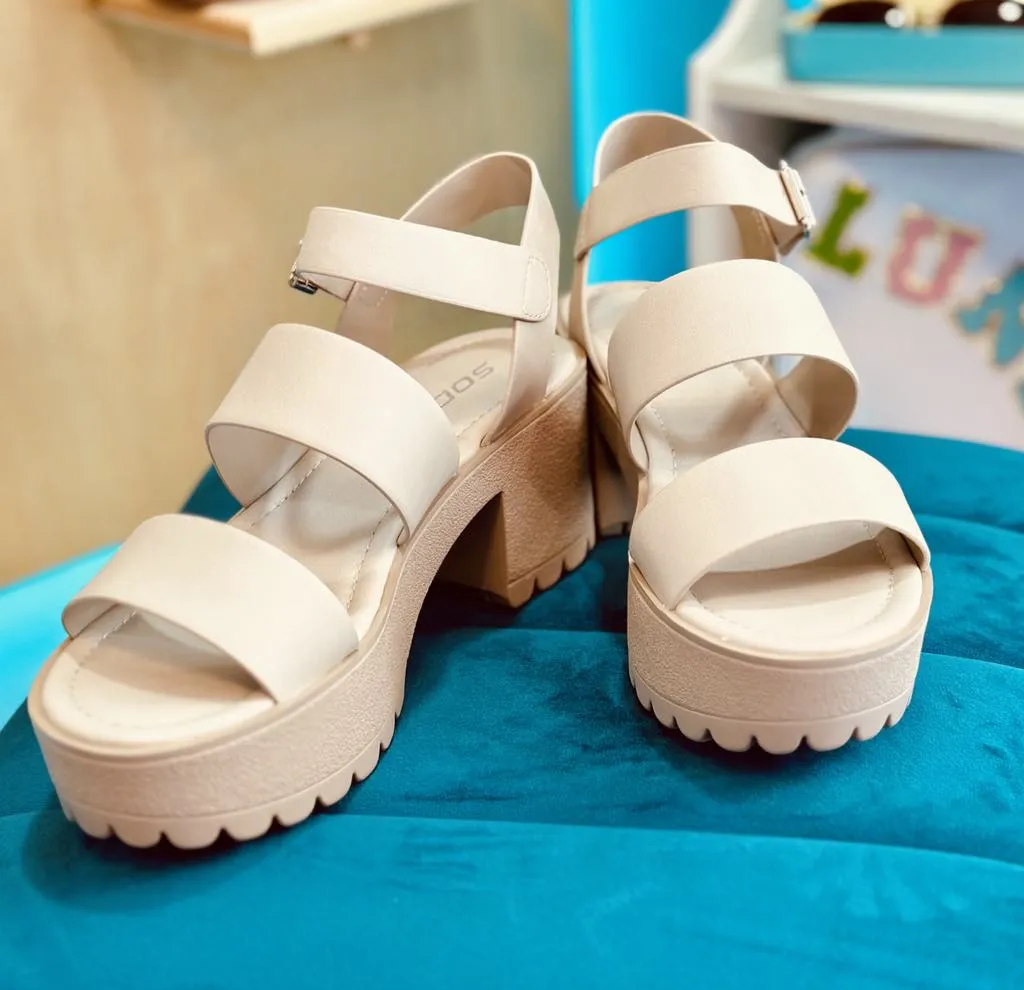 SODA- ADALYN CHUNKY Sandals (beige)