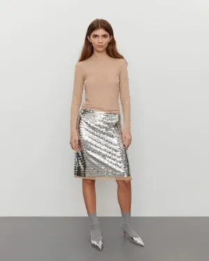 Sofie Schnoor Sequin Skirt in Silver