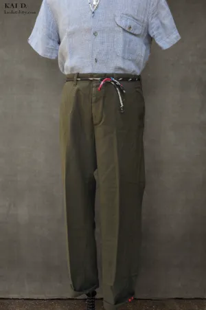 Soft Twill Borough Pants - Deep Military Green - 32