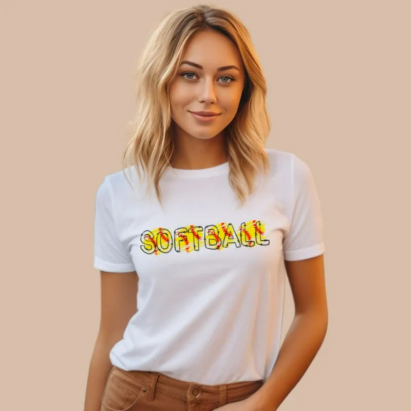 Softball Bubble Letters PNG Sublimation Digital Download Design