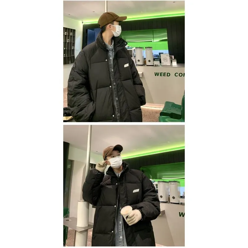 Solid Color Thickened Puffer Jacket