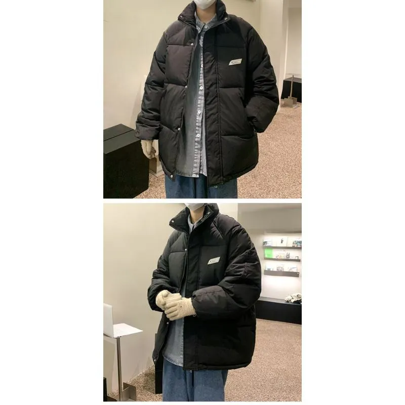 Solid Color Thickened Puffer Jacket