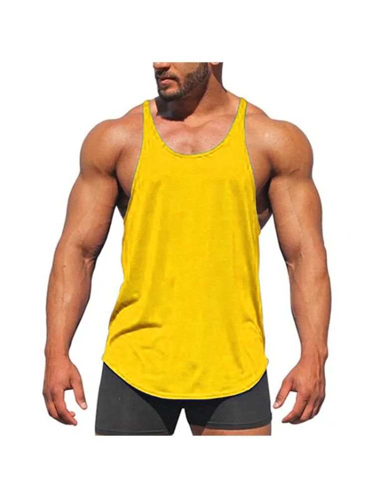 Solid Colour Men'S Sports Vest Cotton Fitness Tank