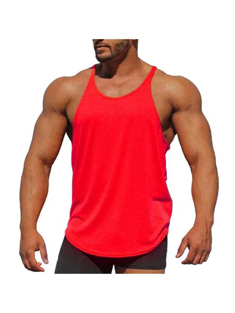 Solid Colour Men'S Sports Vest Cotton Fitness Tank