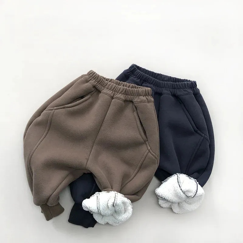 Solid Fleece Warm Harem Pants