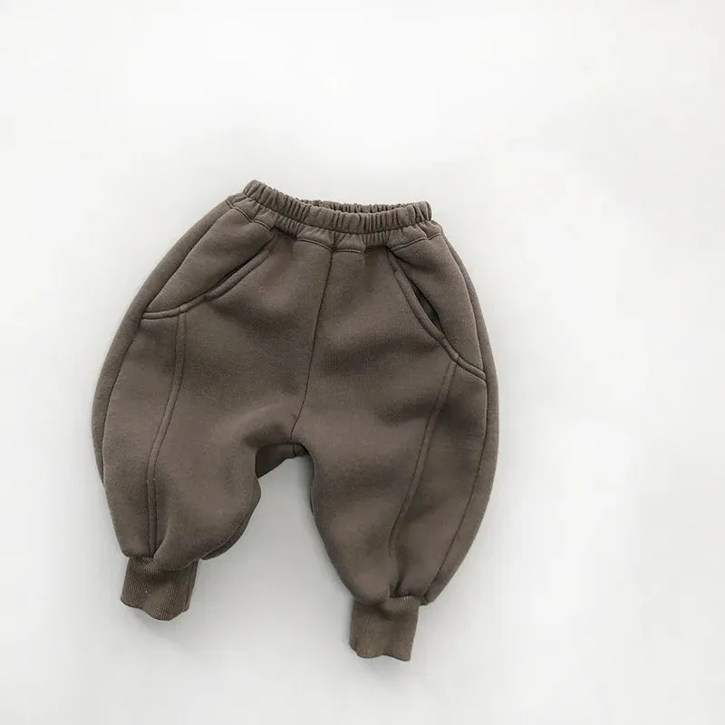 Solid Fleece Warm Harem Pants
