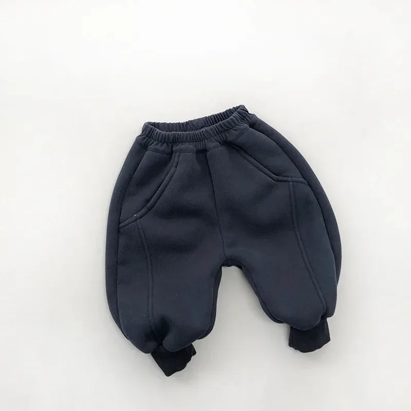 Solid Fleece Warm Harem Pants