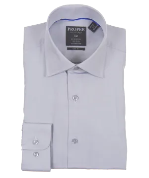 Solid Glacier Grey Slim Fit Cotton Shirt