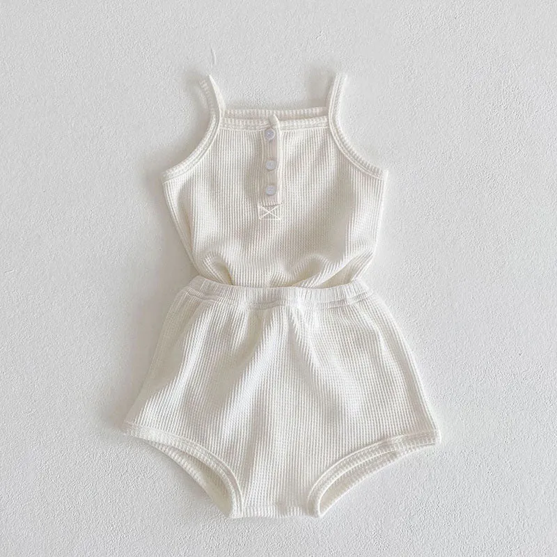 Solid Sleeveless Tops & Shorts Set