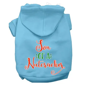 Son Of A Nutcracker Screen Print Dog Hoodie Baby Blue Xs