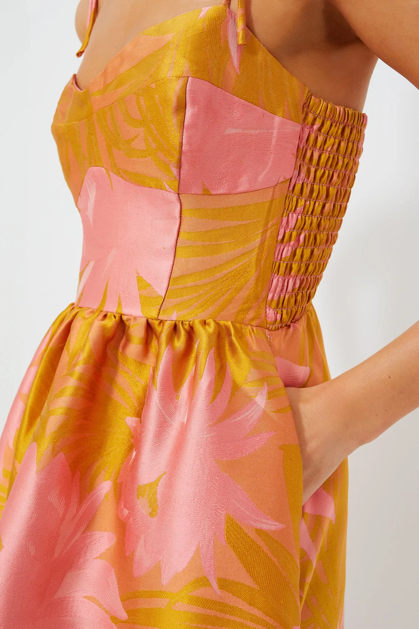Sorbet Jacquard Strapless Dress