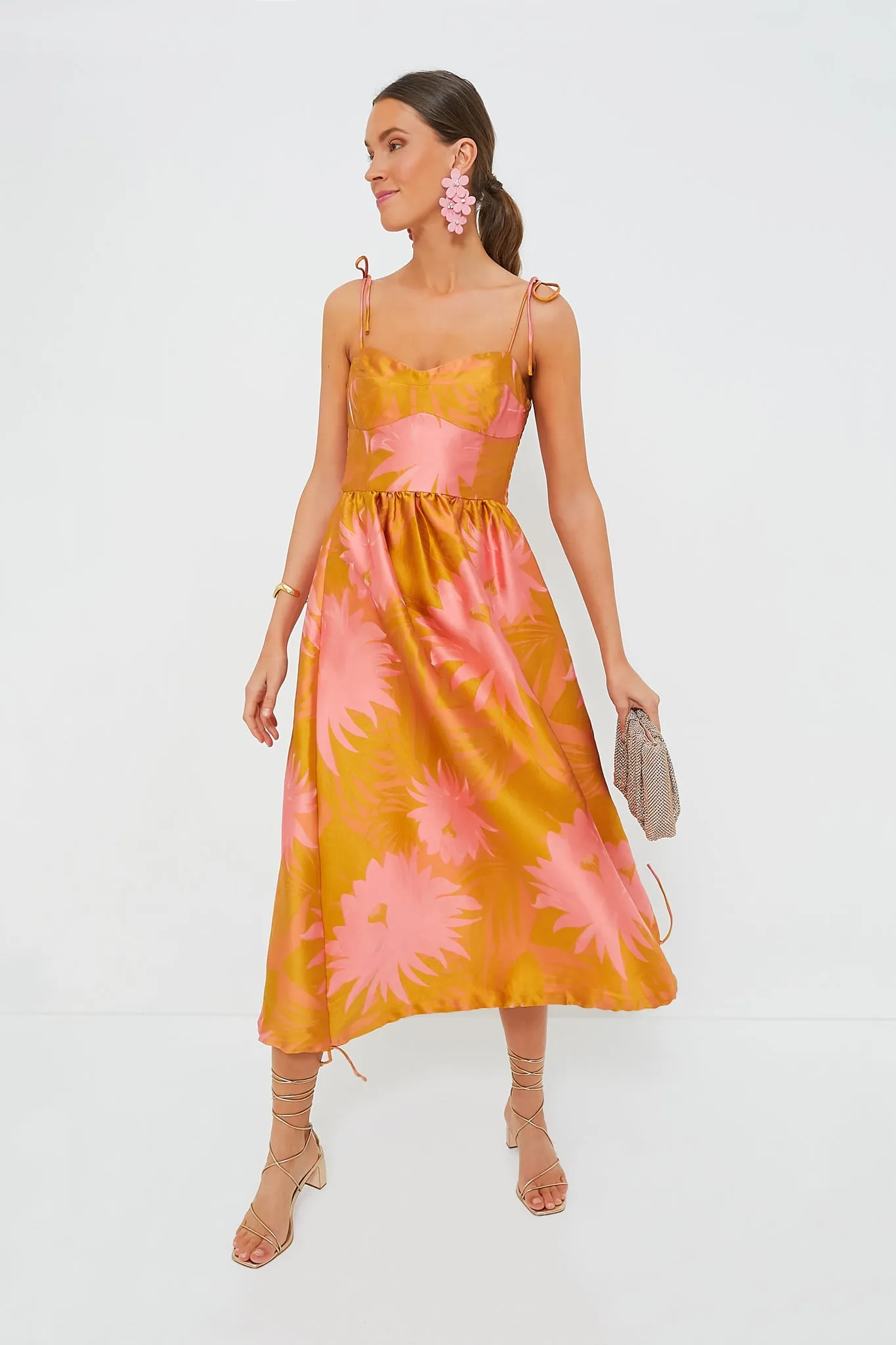 Sorbet Jacquard Strapless Dress